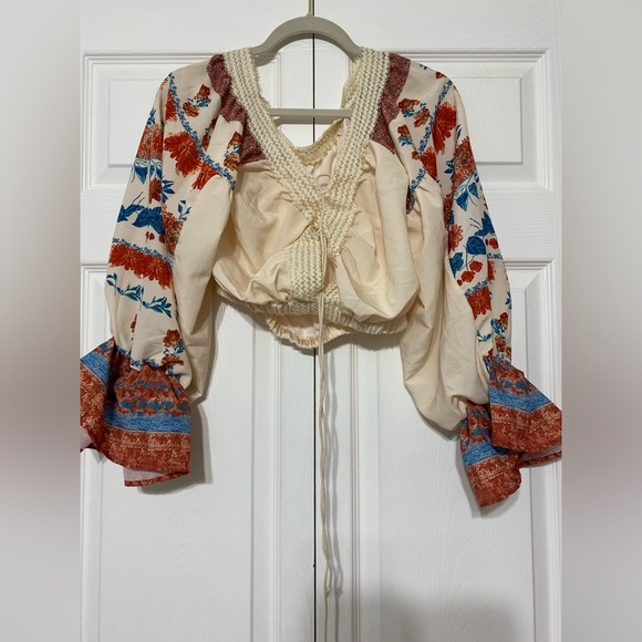 - URSIME Bohemian Floral Women's Top - Picture 1 of 7